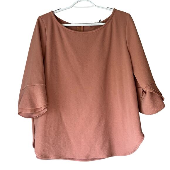 NWT! Green Envelope 1/2 Sleeve Pink Blush Blouse Size XL - Picture 1 of 13